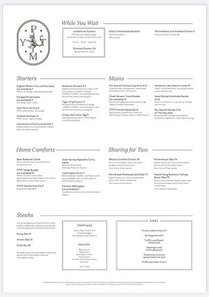 Menu August 2023  at Pleased to Meet You in Morpeth