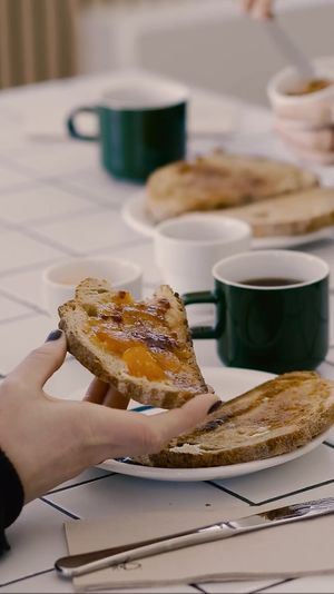 simple breakfast: filter coffee & toast with peanut butter and jam. Only 6,- before 10:00.  at Revista Coffee in Groningen