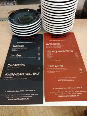 The menu at Caffénation goes Koco in Antwerpen