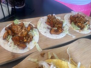 Sweet potato tacos  at Taco Truck in Rhodes