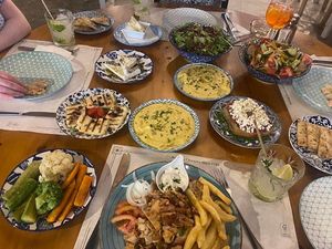 Selection of dishes  at Anemi Taverna in Crete
