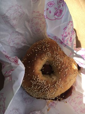 "Pastrami-cheese" bagel at KINGBABYBAGELS in Newcastle Upon Tyne