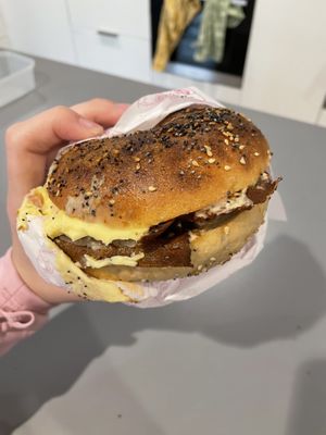 Vegan Ruben in everything bagel  at KINGBABYBAGELS in Newcastle Upon Tyne