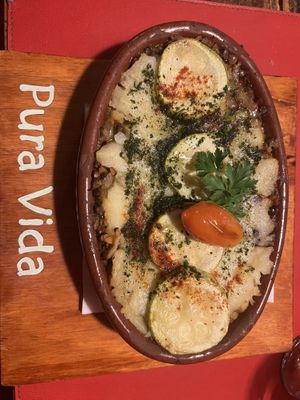 Vegan potato pie  at Pura Vida in El Calafate