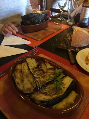 Vegan baked eggplant with sweet potato mash at Pura Vida in El Calafate