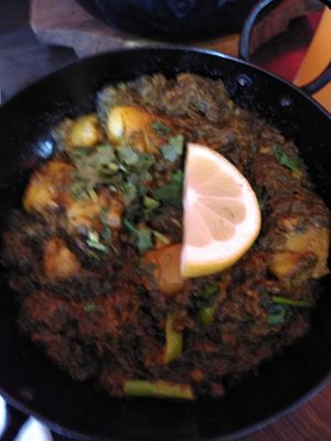 Sag aloo (June 2022) at Westbourne Spice in Otley
