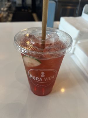 Watermelon cucumber juice  at Pura Vida in Fort Lauderdale