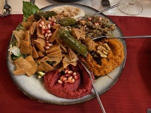 Vegan menu platter  at Royal Lebanon in Giessen