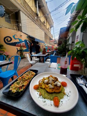 Cauliflower steak and cous cous at Planta in Phnom Penh