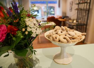 The café's trademark cookie - their wiener-vaniljekipferl at Café Hyggestund' in Birkeroed