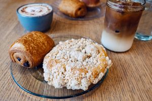 Pain au chocolat & streusel at Origin - Coffee Shop Végétal in Strasbourg