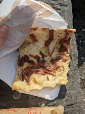 Similar to a Flammkuchen (about 3.90€) - 4/5. at Origin - Coffee Shop Végétal in Strasbourg