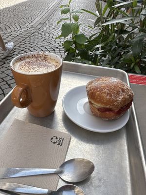 Jam brioche + cappuccino  at Origin - Coffee Shop Végétal in Strasbourg