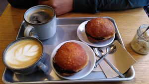 Beignet fourré au chocolat at Origin - Coffee Shop Végétal in Strasbourg
