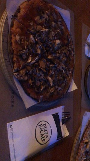 vegan mushroom pizza  at Pizza Locale Marmaris Marina in Marmaris