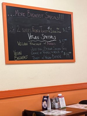 Spoke too soon! Vegan specials   at Anna's Breakfast and Lunch Cafe in Henderson