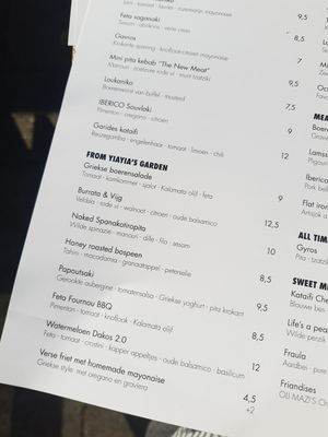 Menu that can be vegan at OLI MAZÍ in Utrecht