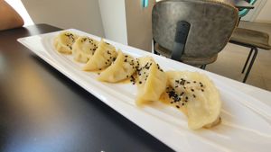 Vegetable handmade gyozas at Akemi Sushi in Granada