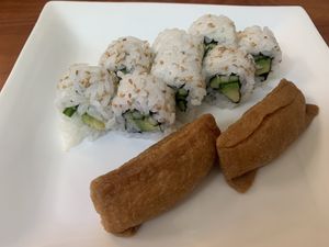 Vegetable roll with inari  at Osaka Sushi in Sacramento