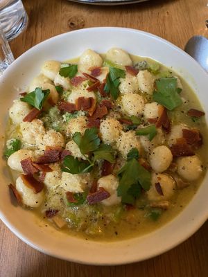 Gnocchi with “pancetta"  at Koko Green in Nice