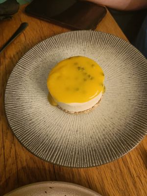 Mango and passion fruit cheesecake at Koko Green in Nice