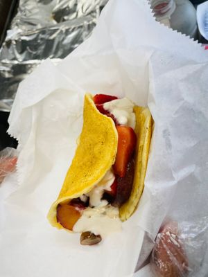 Pacos aka pancake tacos at RiCoQui Plant-Based Street Food in Charlotte