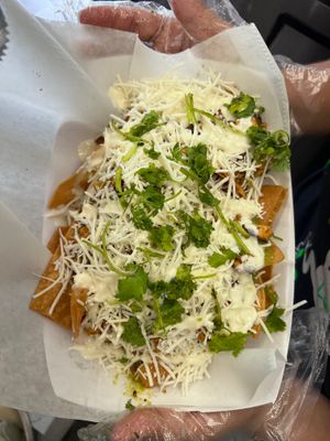 Mexican chilaquiles 
 at RiCoQui Plant-Based Street Food in Charlotte