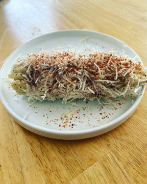 Elote loco at RiCoQui Plant-Based Street Food in Charlotte