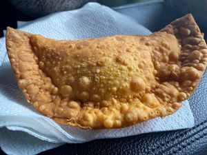 Pizza empanada  at RiCoQui Plant-Based Street Food in Charlotte
