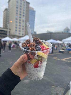 Puerto Rican coconut chia pudding. at RiCoQui Plant-Based Street Food in Charlotte