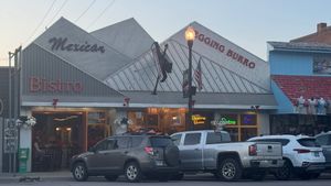 The sign from the street shows Mexican Bistro  at The Begging Burro in Custer