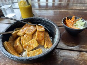 Teriyaki tofu  at The Glass House in Koh Lanta