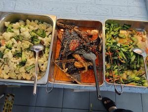 Buffet spread at Purple Stone Vegetarian Food Center 紫晶素食中心 in Penang