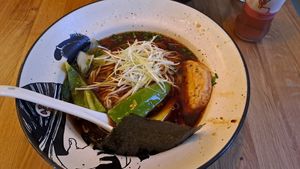 Vegan shoyu ramen at Takumi Leipzig Chicken & Vegan in Leipzig