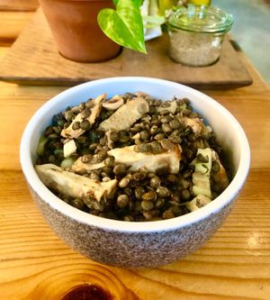Celeriac and lentil salad at One Life Kitchen and Café - D3 in Dubai