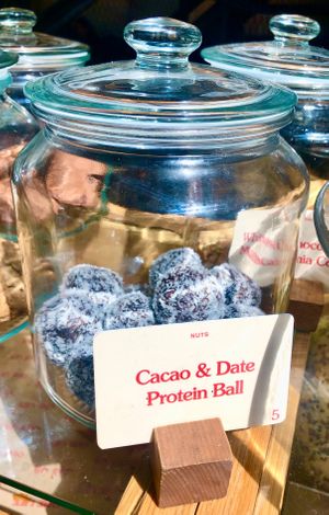 Cocao and date protein ball at One Life Kitchen and Café - D3 in Dubai