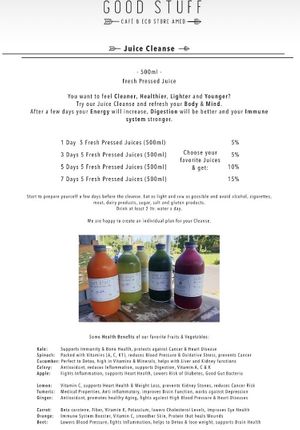 Menu  at Good Stuff Cafe & Eco Store in Amed