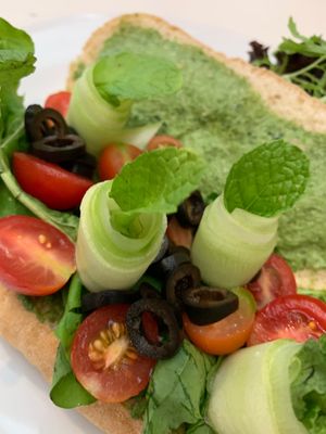 Different vegan Bread Choices (Gluten free available) with different Toppings at Good Stuff Cafe & Eco Store in Amed