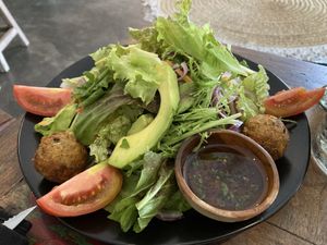 Green salad with extra avocado and falafel  at Good Stuff Cafe & Eco Store in Amed