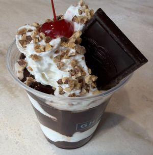 non-dairy hot fudge sundae!  at Ghirardelli in Chicago