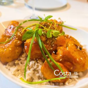 Cost Has Vegan!!
Gochujang Cauliflower: Baked Florets, Sticky Korean
Pepper Sauce over Chefs Choice Floral Coconut Basmati at Cósta by OK&M in Delray Beach