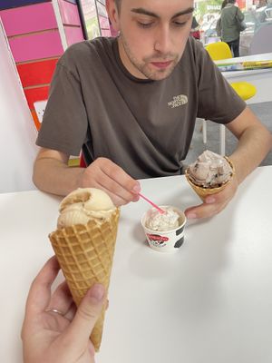 Biscoff, oreo, chocolate ‘cream’ and vanilla  at Rainbow Scoops  in Darlington