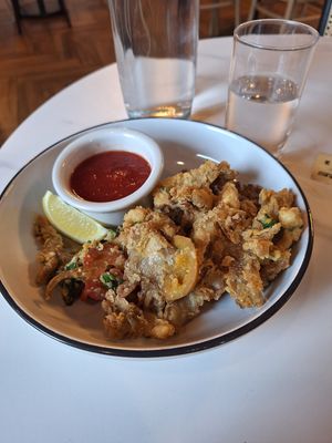 Oyster mushroom calamari at Cultivate Plant-Based Eatery in Rahway