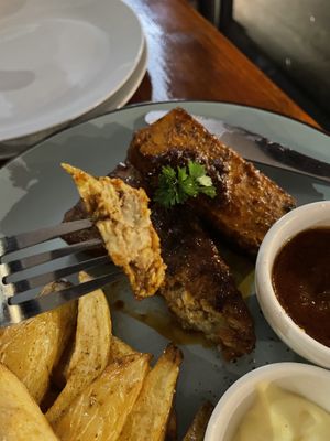 Steak and chips  at Romeo and Vero Vegan Butcherie and Restaurant  in Cape Town