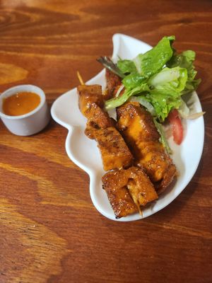 Kababs and salad at Romeo and Vero Vegan Butcherie and Restaurant  in Cape Town