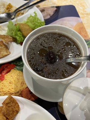 Black bean soup - a must order when available! Beans are soft with lots of mushroom stalk for flavour and texture! 10/10  at Zuya Vegetarian 竹雅素食 - Marina Square in Central Singapore