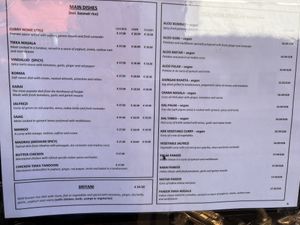 Menu page 2  at In-Dish in Bruges