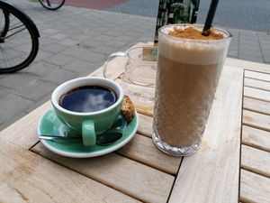 Iced chai latte with oat milk at Anne&Max in Groningen