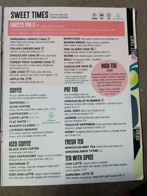 Sept 2022 sweets menu - next to the pink glazed cake, they also have chocolate cake/date, apple pie and a vegan banana bread option at Anne&Max in Groningen