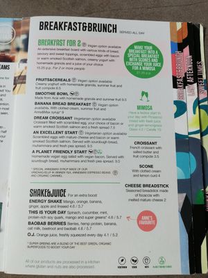 Sept 2022 menu - breakfast & brunch at Anne&Max in Groningen